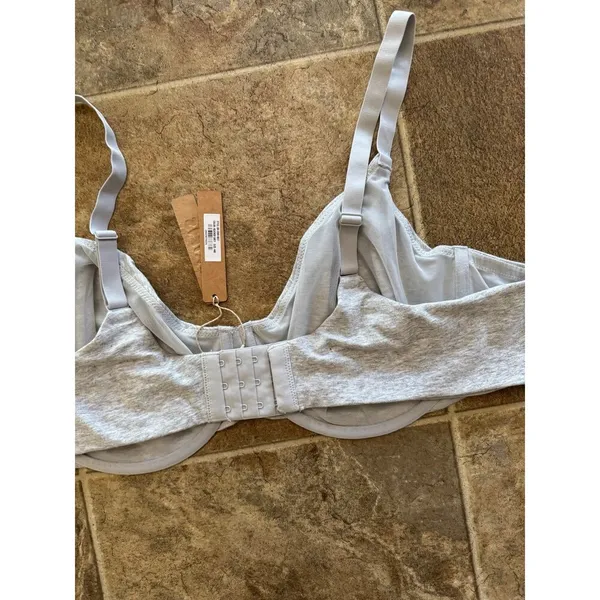 Skims Cotton Jersey T-shirt Bra Light Heather Grey Size 44D - Image 8