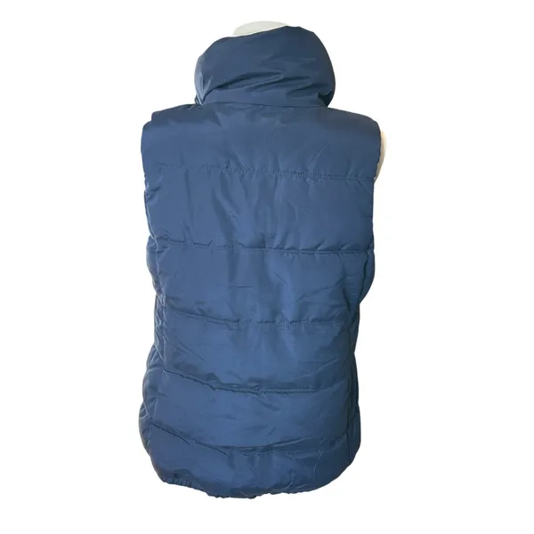 Old Navy blue fleece lined puffer vest Medium cozy outdoor - Image 3