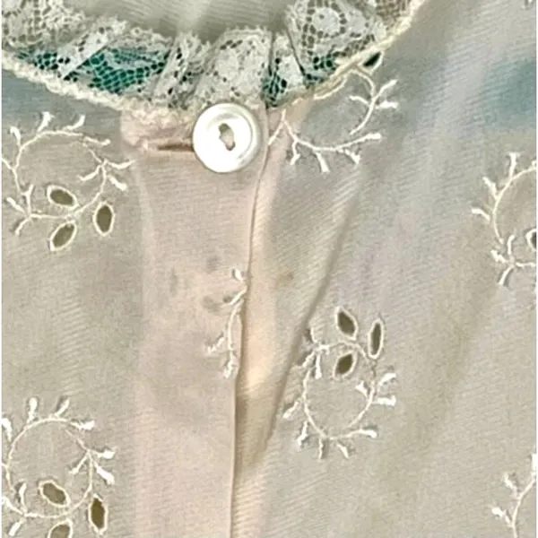 VTG 1950s Eastern Isles Light Pink Nylon Lace Nightgown Size M - Image 5