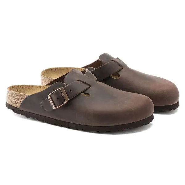 Birkenstock Dark Brown Boston Oiled Leather Clogs - size 38 - Image 13