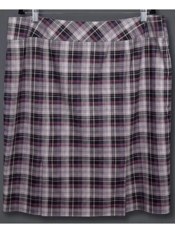 Alex Marie Plaid Pencil Skirt Purple Black Pink Career Wear Plus Size 16W - Image 2