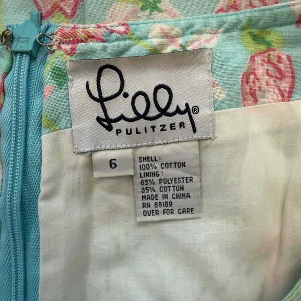 Lilly Pulitzer Vintage Green Floral Skirt - Image 3