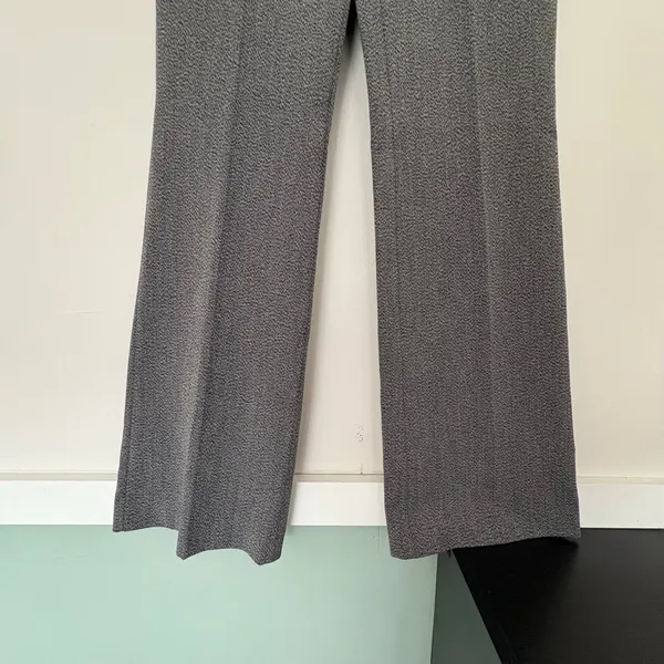 Y2K Express Flare trousers low rise gray color block size 0 - Image 5