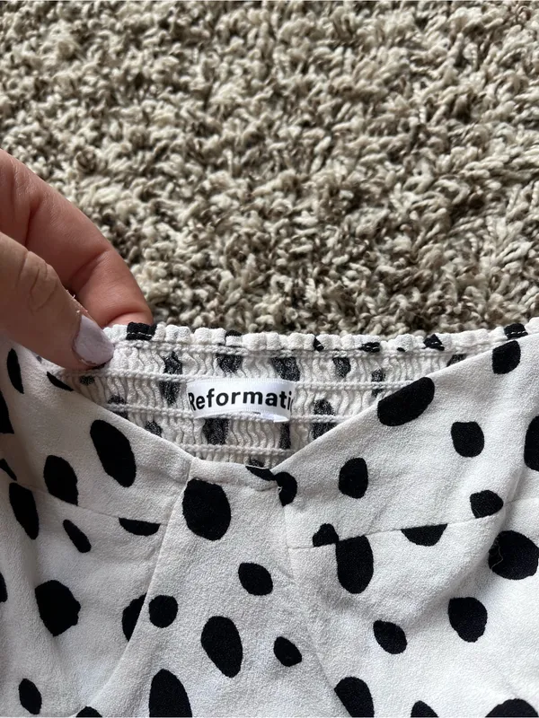 Reformation Polka Dot Long Sleeve Top - Image 2