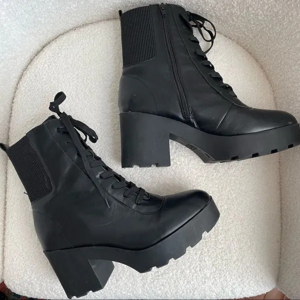 Rouge Helium Black Platform Boots 10 40 - Image 2