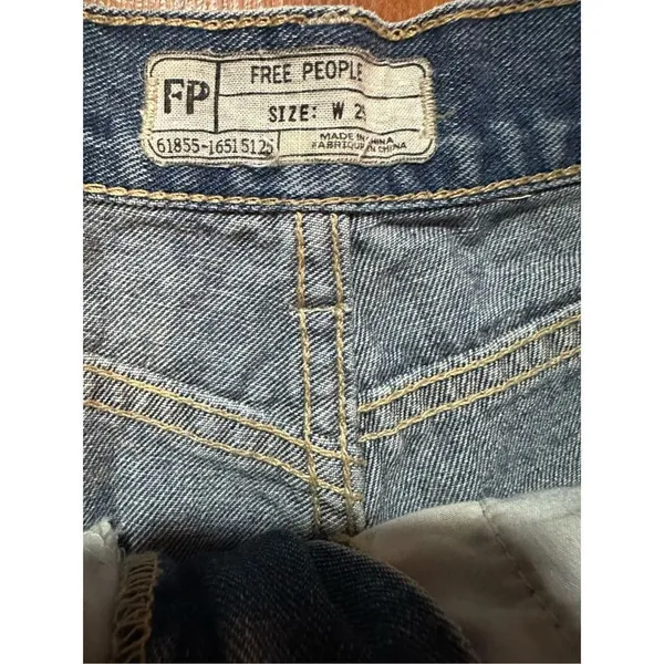 Free People Lacey Cut Off Denim Jean Shorts Distressed Light Blue Faded - Image 10