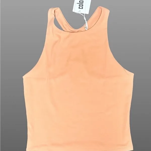 NWT Colorfulkoala Ivory High Neck Contour Tank Top Crop Double Lined - Medium - Image 6