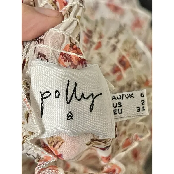 Princess Polly Dress Sz 2 Mini Floral Ruffle Tiered Sheer Whimsical Coquette - Image 9