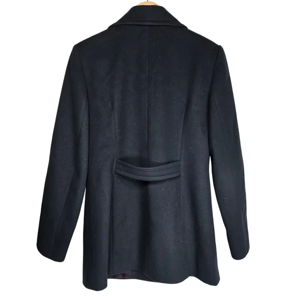 Jones New York Womens Navy Blue‎ 100% Wool Double Breasted Peacoat Made in USA 8 - Image 2