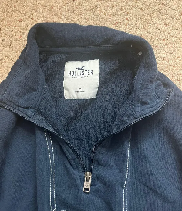 Navy Blue Quarter Zip Sweatshirt - Image 9