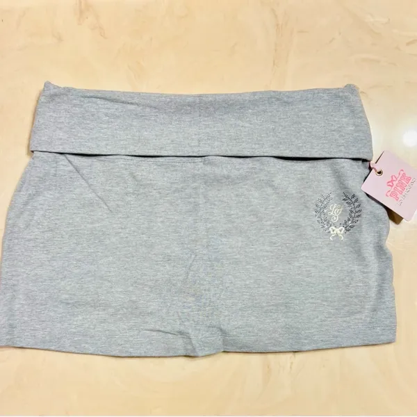🎀PINK x LoveShackFancy Foldover Cotton Mini Skirt / Skort Bling Logo Preppy M - Image 2