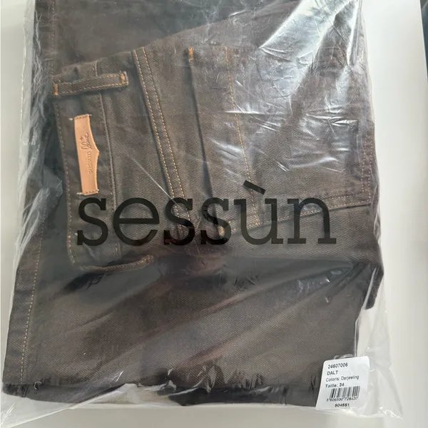 $275 New Sessun Dalt Brown Wide leg High Rise Jean - US 24 (34) - Image 10