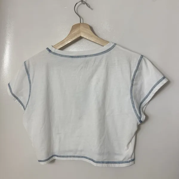 Y2k Cider Butterfly Stitch Baby Crop Whimsy Fairy School Girl Grunge Tee XL - Image 2