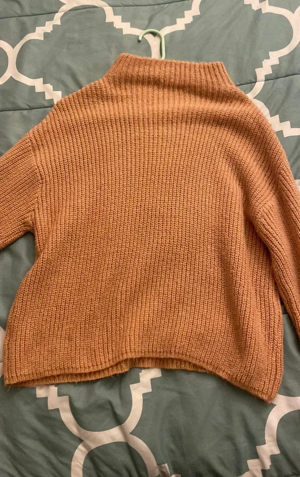 Oversized Orange Turtleneck Sweater Size L - Image 2