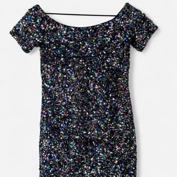 Gianni Bini Zoe Confetti Sequin Off-The-Shoulder Dress Mini - Image 2