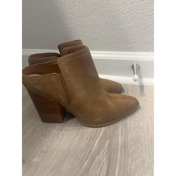 Aldo Women's Suede Brown Mule Slide‎ Bootie Block Heel 7.5 - Image 2