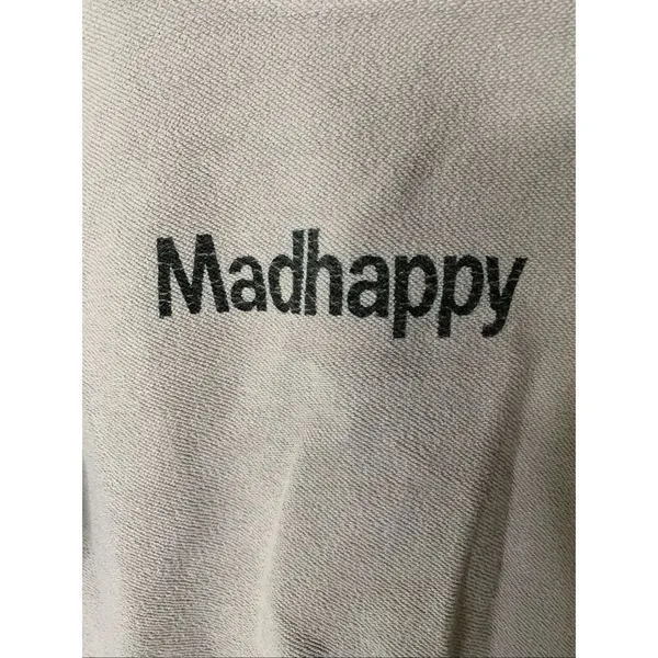 Madhappy classic cropped 100% cotton sweatshirt crew neck women's small - Image 3