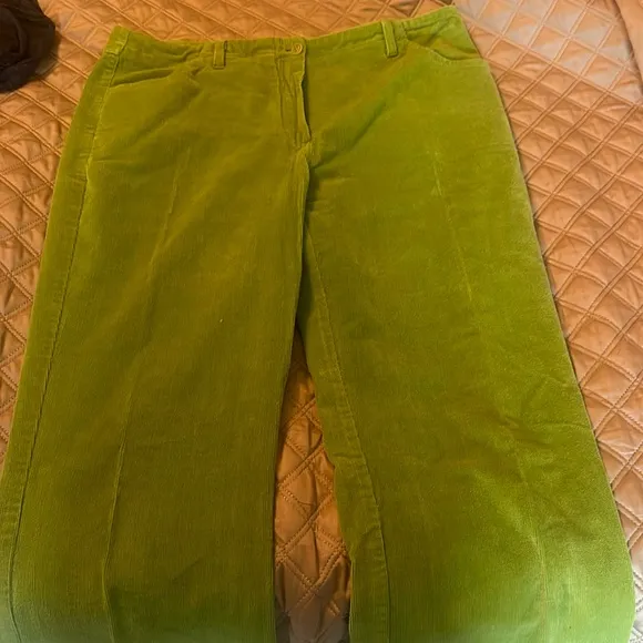 Marina Rinaldi size 17 (US 10) green corduroy pants but flare cute euc - Image 2