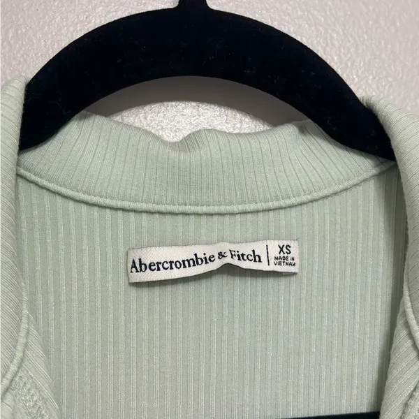 Abercrombie & Fitch Button Down Ribbed Fitted Polo Dress in Green - Size XS - Image 7