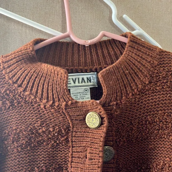FINAL MARKDOWN Evian Rich Brown Knit Sweater medium - Image 6