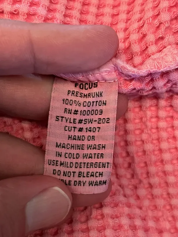 Focus Vest Womens Large Pink Cotton Knit Button Front Pockets Ruffle Collared - Image 7