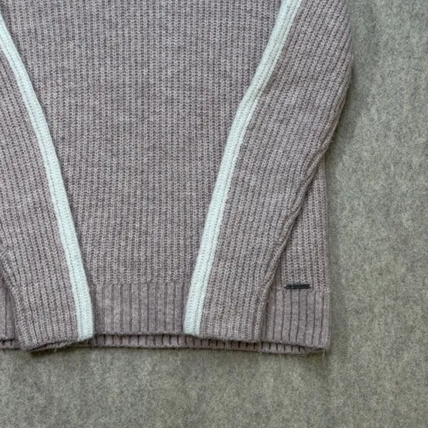 Abercrombie & Fitch Mock Neck Ribbed Knit‎ Sweater Mauve Pink XS Preppy Casual - Image 6