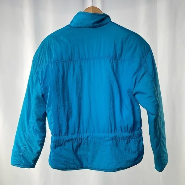 Vintage 90's‎ Nylon Cinch Waist Coat in Blue Size Small - Image 3