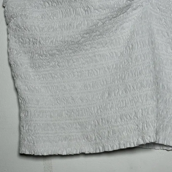 Madewell Smocked Ruched Crop Tank‎ Top White XL - Image 12