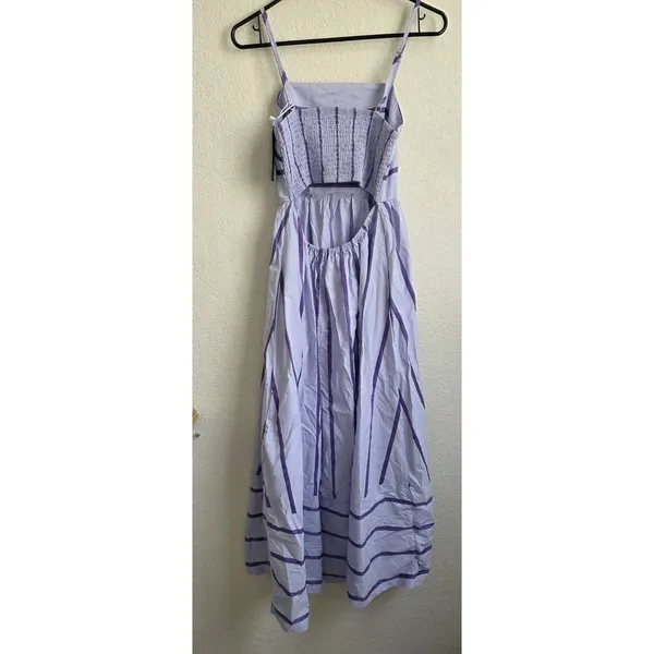ChouYatou Purple Stripe Maxi Sundress NEW Women Size Medium As Seen On tiktok - Image 6