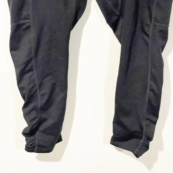 Free People Size‎ Small FP Movement Black Shiny Leggings Ruched Legs Athletic - Image 2