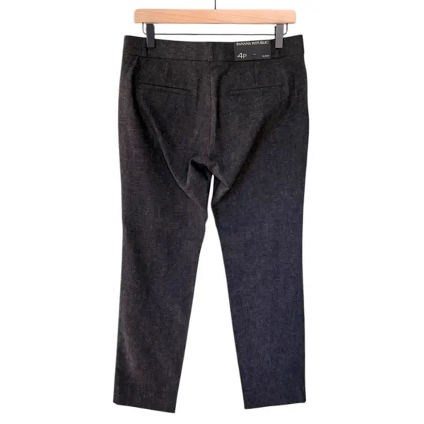 NWT Banana Republic Women’s Sloan Fit Pants Dark Grey Size 4 Petite - Image 2