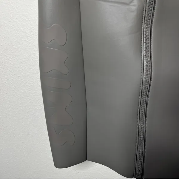 NEW Skims Grey Chalk Rubberized Scuba Swim Zip Up Mock Neck Dress Sporty - Image 7