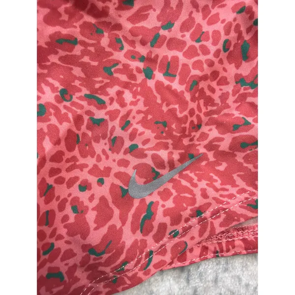 Nike Womens Dri-FIT Loose Fit Animal Print Training Shorts Pink Green HF4500-611 - Image 2