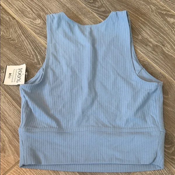 NEW! REI Co op Light Blue Ribbed Scoop Neck Crop lined Tank soft size XS - Image 3