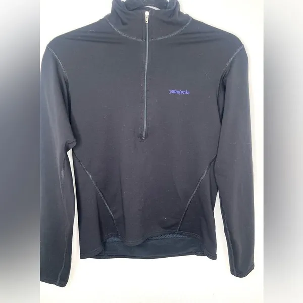 Patagonia Black Pullover Women’s Cool Weather Top Long Sleeve 1/4 zip Gorpcore - Image 2