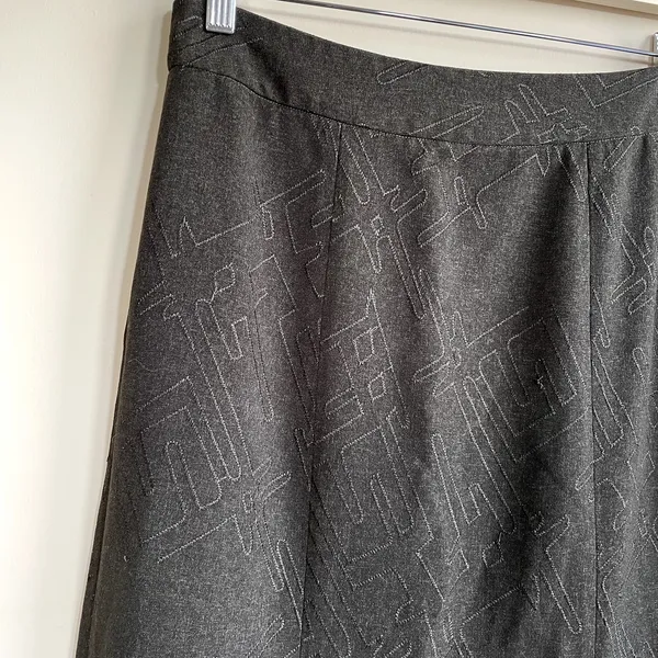Vir Boutique‎ dark forest green brown maxi skirt women' size L side zip a-line - Image 2