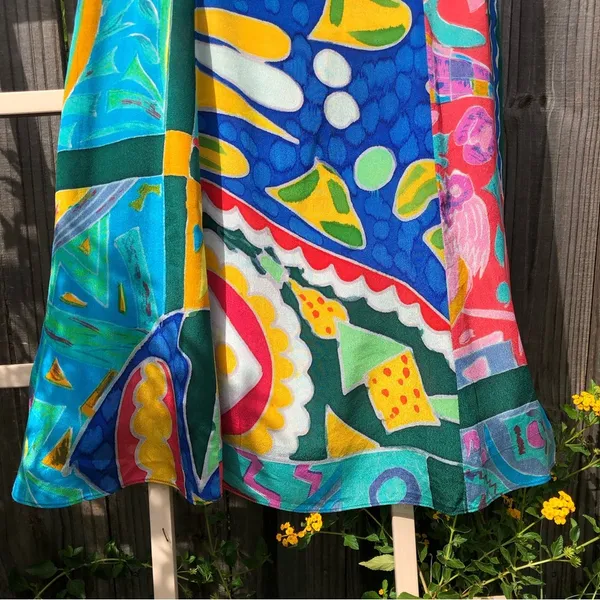 Ralph Lauren Abstract Silk Print Sundress S - Image 3