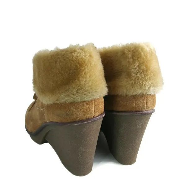 B.‎ MAKOWSKY Nellie Suede Fur Cuff Ankle Booties 9W - Image 4