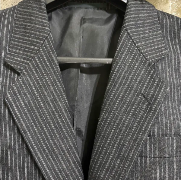 Elegant Charcoal Pinstripe Men's Blazer - Image 2
