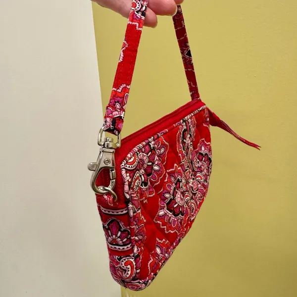 VTG Vera Bradley Red Wristlet Phone Case Wallet 7” Zip FRANKLY SCARLET - Image 2