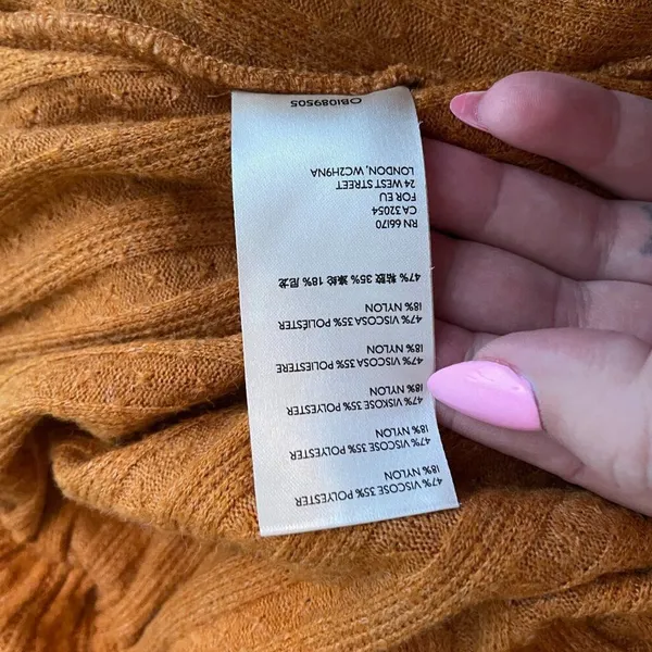 Maeve Anthropologie Women M Orange Rafela Ribbed Hacci Surplice Sweater Boho - Image 11