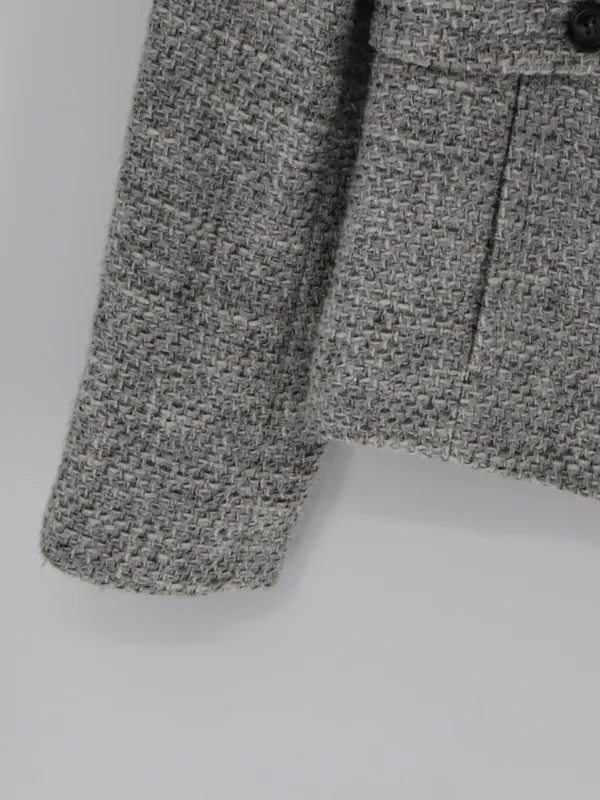Talbots Tweed Blazer Size 10 Gray Textured Tailored Jacket Preppy Old Money - Image 8