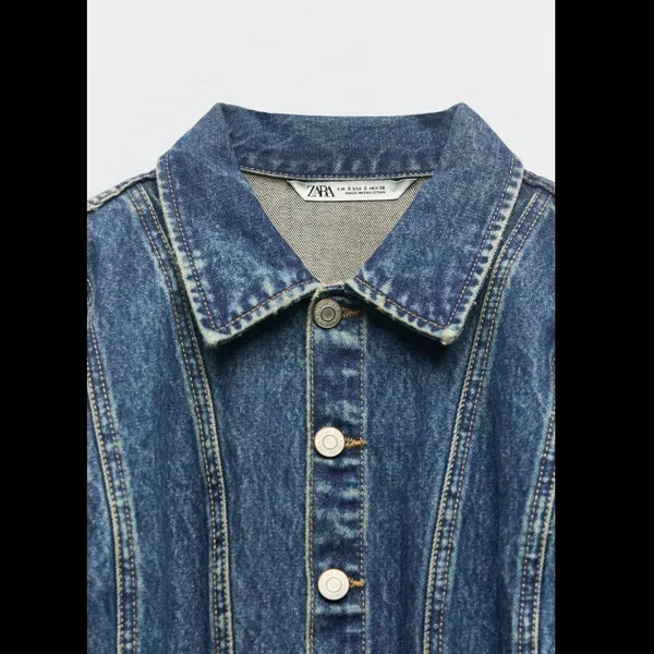 Zara Nwt Denim Trf Dress - Image 10