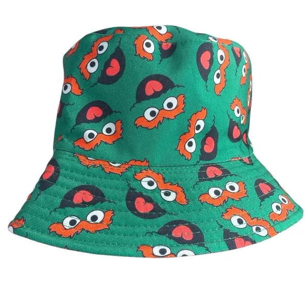 Sesame Street Women's Green Oscar the Grouch Graphic Print Bucket Hat One Size - Image 2