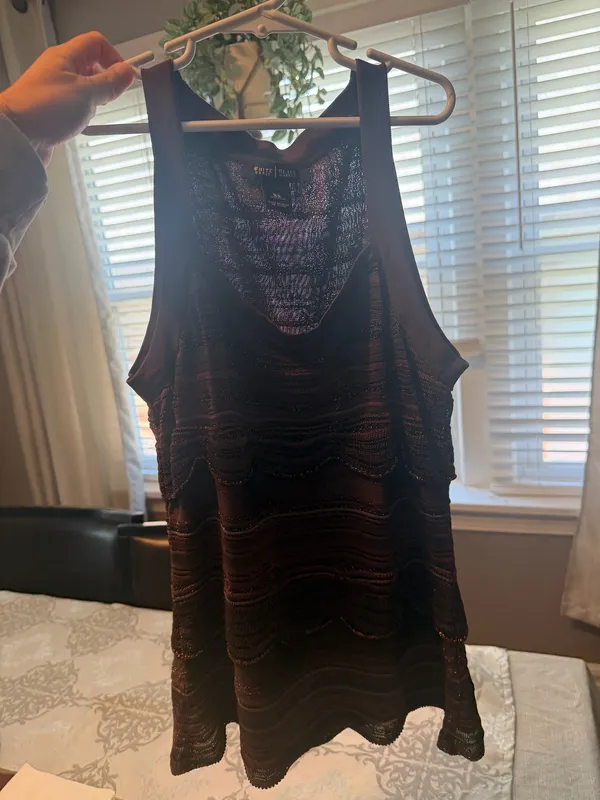 White House Black Market Brown Knit Tank Top – XS - Image 3