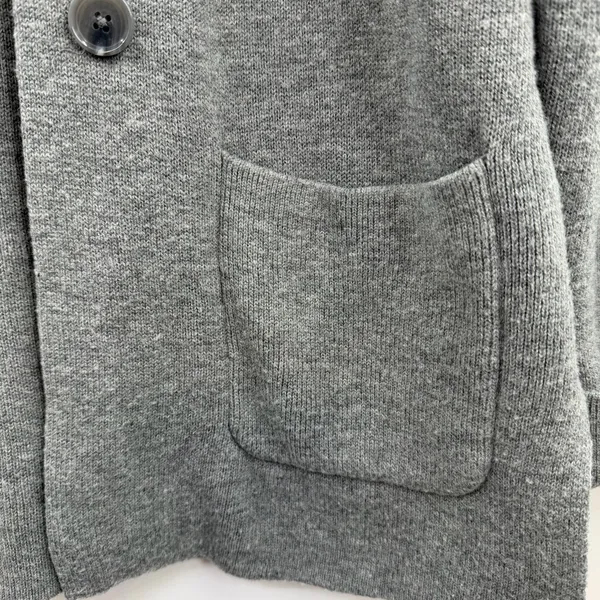 Talbots Petite Lambswool Sweater Blazer SP Gray Knit Jacket Quiet Luxury - Image 3
