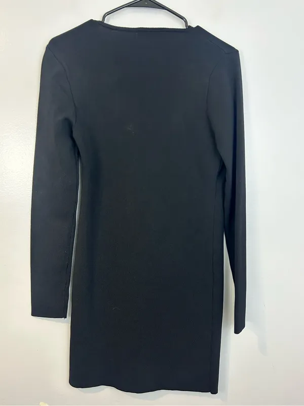 Endless Rose Asymetrical Neckline Long Sleeve Ponte Mini Dress Size Medium - Image 6