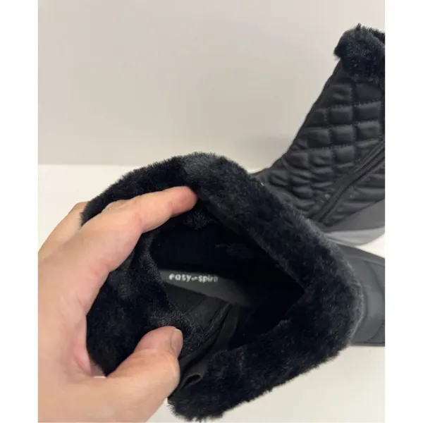 Easy Spirit Winter Boots Size 9.5 Black Removable Footbed Water Repellent NEW‎ - Image 8
