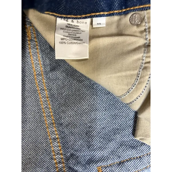 Rag & Bone Women's Straight Leg Jeans Size 23 Stone Wash 100% Cotton Button - Image 4