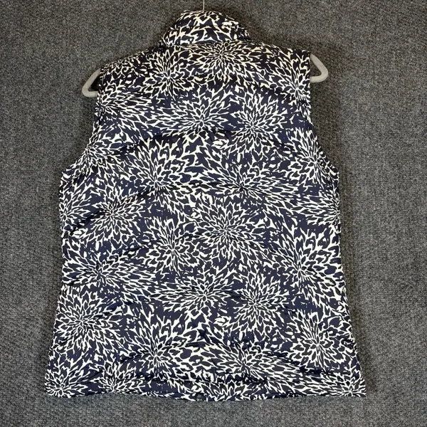 Lands End Navy & Ivory Full Zip Down/Feather Insulated Vest Womens M 10-12‎ - Image 2
